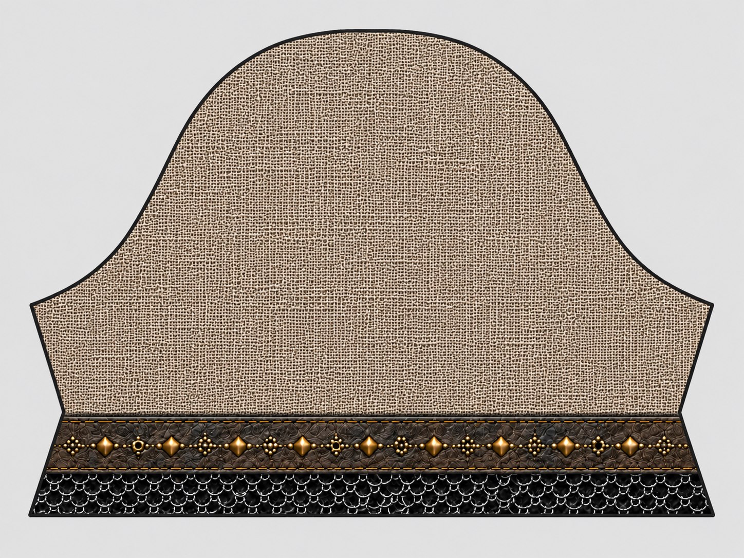 Conceito de capuz claro com acabamento escuro e dourado
